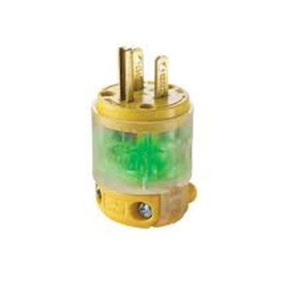 Leviton Leviton Mfg R50-515PV-LIT Vinyl Lighted Plug; Yellow 7019201